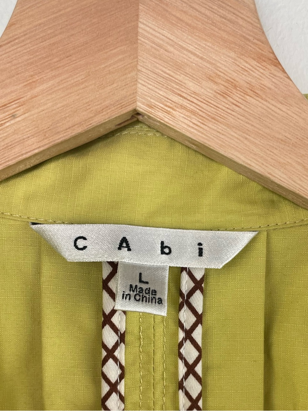 Cabi Loaquat Safari Trench Coat Dress Pockets Yellow Green Size Large Cotton - Picture 11 of 15